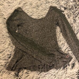 Hollister peplum shirt with lace back & paneling